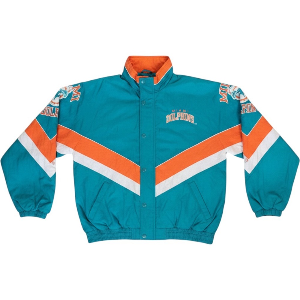 Vtg Starter Miami Dolphins NFL Jacket Coat Pro Line Puffer  Mens Medium Teal 90s